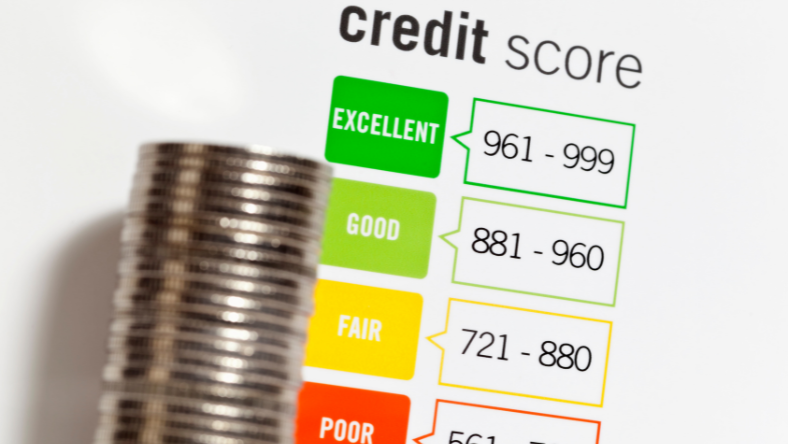 Chart depicting credit scores