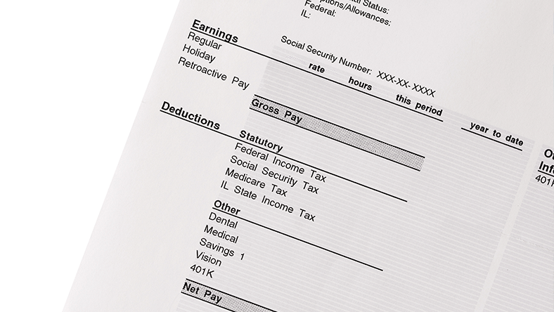 Sample paycheck statement