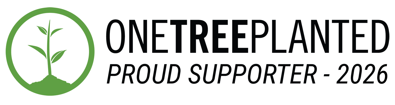 One Tree Planted logo with a green sapling icon and the text 'Proud Supporter – 2026'